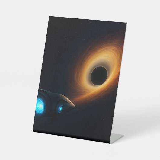 Nebula Drift – Deep Space-cruiser Reclamebord Met Voetstuk (Voorkant)