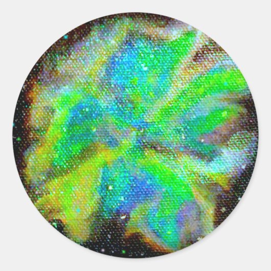 Nebula en Stardust Cosmic Space Scene Ronde Sticker (Voorkant)