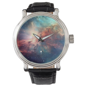 Nebula en sterrenstelsels in de ruimte horloge