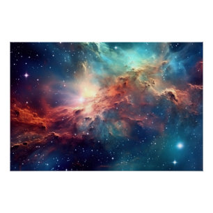Nebula en sterrenstelsels in de ruimte perfect poster