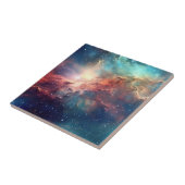 Nebula en sterrenstelsels in de ruimte tegeltje (Zijkant)