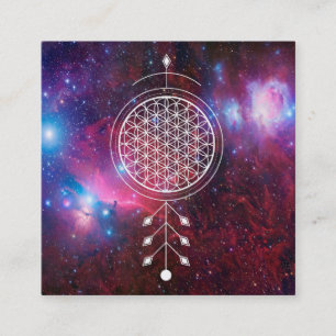 *~* Nebula Flower of Life Yoga Reiki Astrology Vierkante Visitekaartje