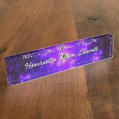 Nebula fractal desk-naamplaat naambordje (Zijkant)