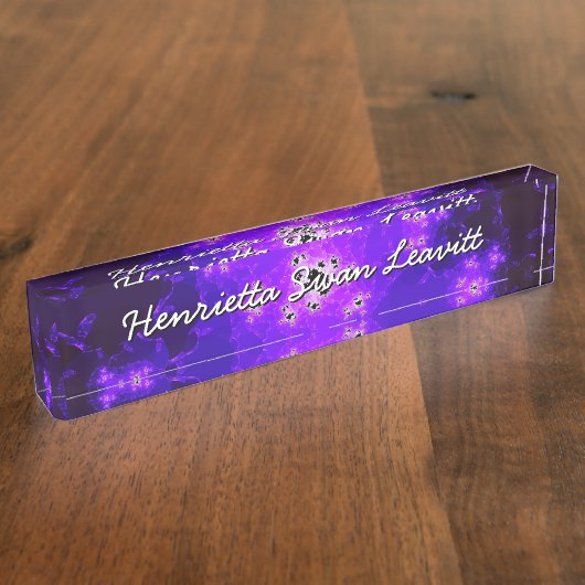 Nebula fractal desk-naamplaat naambordje (Zijkant)