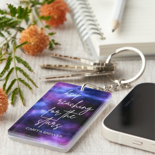 Nebula Galaxy Inspirerend AcrylSleutelhanger Sleutelhanger (Voorkant Rechts)