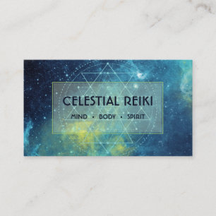 Nebula Galaxy Moderne Waterverf   Reiki Holistic Visitekaartje