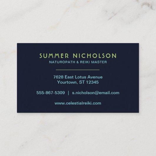 Nebula Galaxy Moderne Waterverf | Reiki Holistic Visitekaartje (Achterkant)