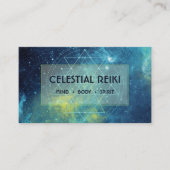 Nebula Galaxy Moderne Waterverf | Reiki Holistic Visitekaartje (Voorkant)
