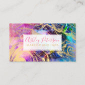 Nebula goud marmeren haar make-up typografie visitekaartje (Voorkant)