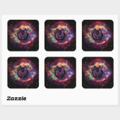Nebula Guardian – Celestial Wolf Visie Vierkante Sticker (Vel)