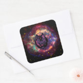 Nebula Guardian – Celestial Wolf Visie Vierkante Sticker (Envelop)