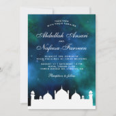 Nebula islamitische moskee moslim bruiloft uitnodi kaart (Voorkant)