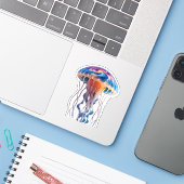 Nebula Jellyfish Sticker: grillig kosmisch ontwerp Sticker (Laptop met iPhone)