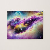 Nebula junior roze en paarse wondersterrenstelsels legpuzzel (Horizontaal)