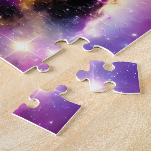 Nebula junior roze en paarse wondersterrenstelsels legpuzzel (Zijkant)