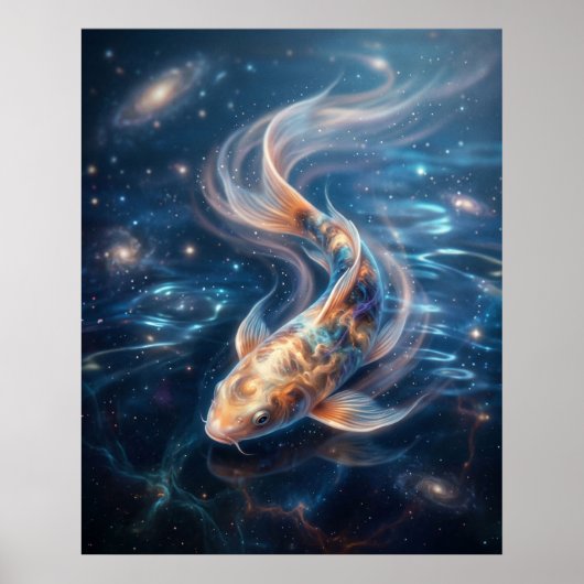 Nebula Koi Cosmic Waters Poster (Voorkant)