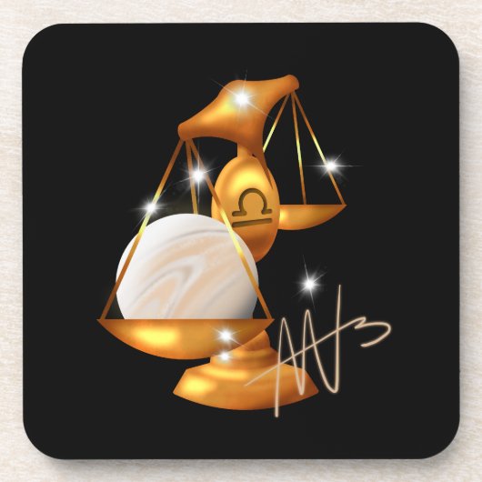 Nebula libra venus dierenriem bier onderzetter (Voorkant)