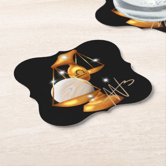 Nebula libra venus dierenriem kartonnen onderzetters (Gekanteld)