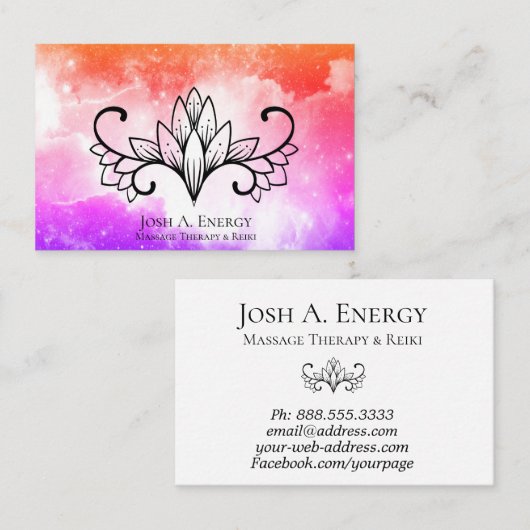 *~* Nebula Lotus Galaxy Universe Roze Paars Visitekaartje (Voorkant / Achterkant)