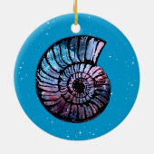 Nebula met sterren in een Nautilus Shell Keramisch Ornament (Achterkant)