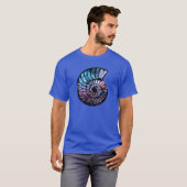 Nebula met sterren in een Nautilus Shell T-shirt (Voorkant volledig)