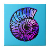 Nebula met sterren in een Nautilus Shell Tegeltje (Voorkant)