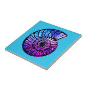 Nebula met sterren in een Nautilus Shell Tegeltje (Zijkant)