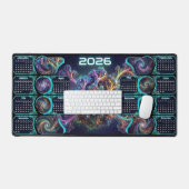 Nebula Nexus Command Mat – 2026 Galaxy Calendar (Keyboard & Muis)