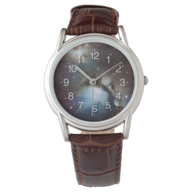 Nebula Orion Astronomie blue beige sky sterren Horloge (Voorkant)