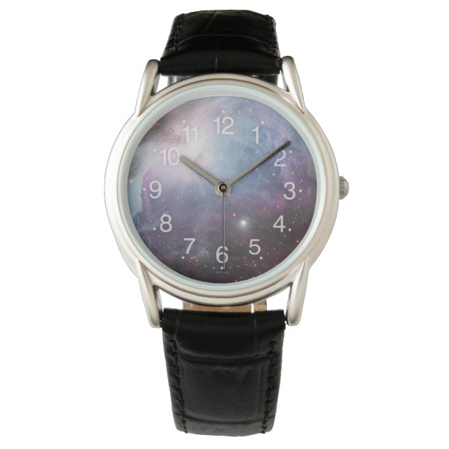 Nebula Orion Astronomie blue beige sky sterren Horloge (Voorkant)