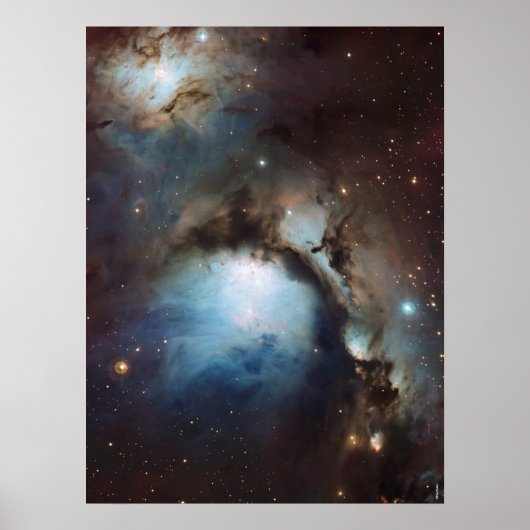 Nebula Orion Astronomie blue beige sky sterren Poster (Voorkant)