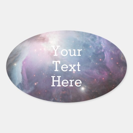 Nebula Orion Astronomy roze violet sky sterren Ovale Sticker (Voorkant)