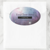 Nebula Orion Astronomy roze violet sky sterren Ovale Sticker (Tas)