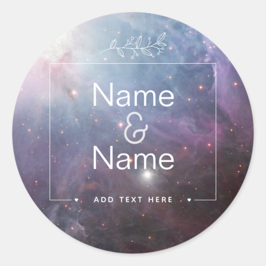 Nebula Orion Astronomy roze violet sky sterren Ronde Sticker (Voorkant)