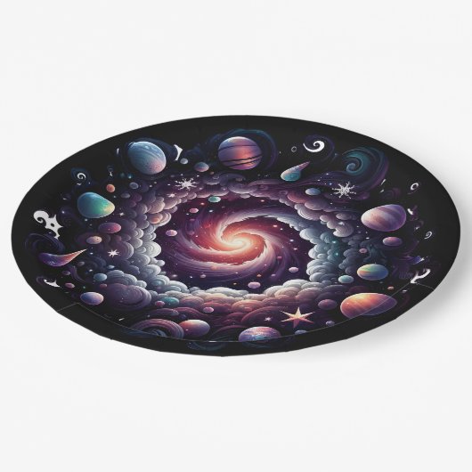 Nebula Paper-Bord | Kosmische feestdag Papieren Bordje (Gekanteld)