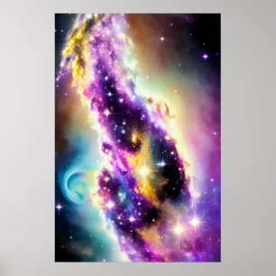 Nebula Roaring Paars bij Cosmic Galactic Event Poster