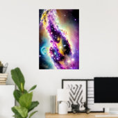 Nebula Roaring Paars bij Cosmic Galactic Event Poster (Thuiskantoor)