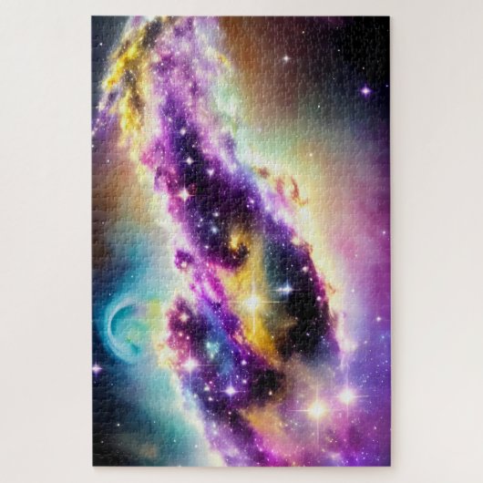 Nebula roze en Paarse verbeelding in de tijdruimte Legpuzzel (Verticaal)