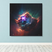 Nebula, ruimtecanvas afdrukken (Insitu (Houten vloer))