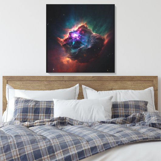 Nebula, ruimtecanvas afdrukken (Insitu (Slaapkamer))