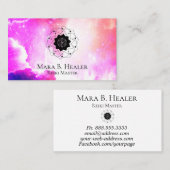 * Nebula Sacred Geometry Universe Pink Paars Visitekaartje (Voorkant / Achterkant)