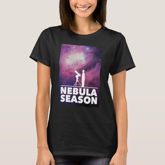 Nebula Seizoen Vrouw T-shirt Zwart (Voorkant)