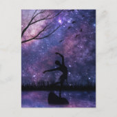 Nebula Sky Dancer Silhouette - Paars en roze Briefkaart (Voorkant)