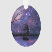 Nebula Sky Dancer Silhouette - Paars en roze Ornament (voorkant)