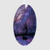 Nebula Sky Dancer Silhouette - Paars en roze Ornament (voorkant)