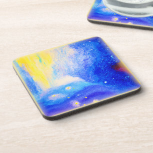 Nebula Stars Blue, Yellow and Milky White. Bestel  Bier Onderzetter