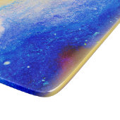 Nebula Stars Blue, Yellow and Milky White. Bestel Snijplank (Hoek)