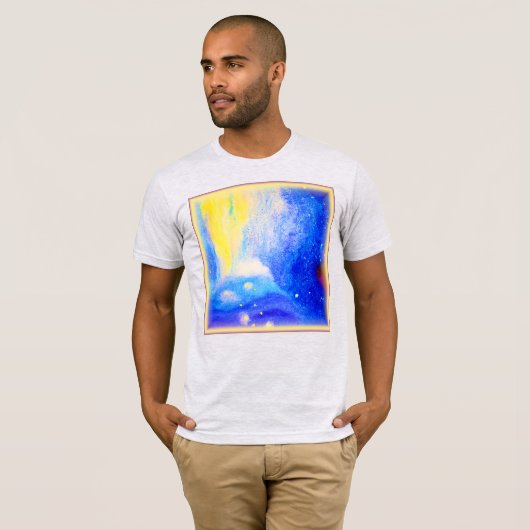 Nebula Stars Blue, Yellow and Milky White. Bestel  T-shirt (Voorkant volledig)