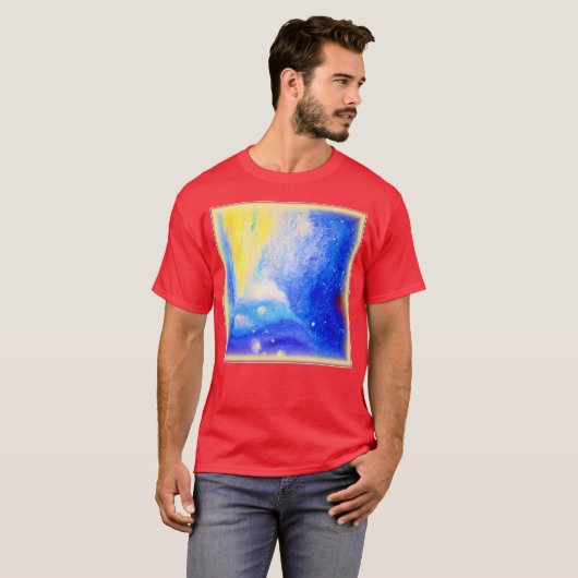 Nebula Stars Blue, Yellow and Milky White. Bestel  T-shirt (Voorkant volledig)