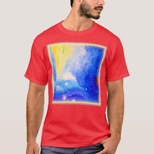 Nebula Stars Blue, Yellow and Milky White. Bestel  T-shirt (Voorkant)